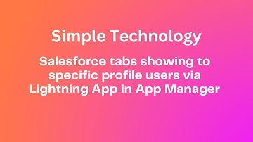 Salesforce tabs showing to specific profile users via Lightning App in App Manager