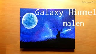 Galaxy Himmel mit Acrylfarben malen | Speed drawing | Painting Art