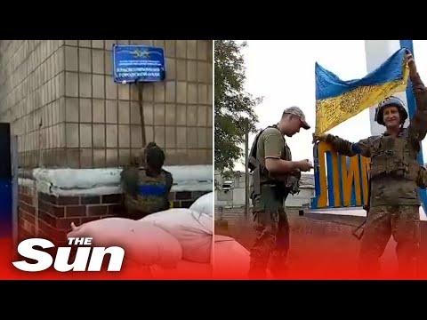 Ukrainian soldiers secure Lyman as Russians forced to retreat