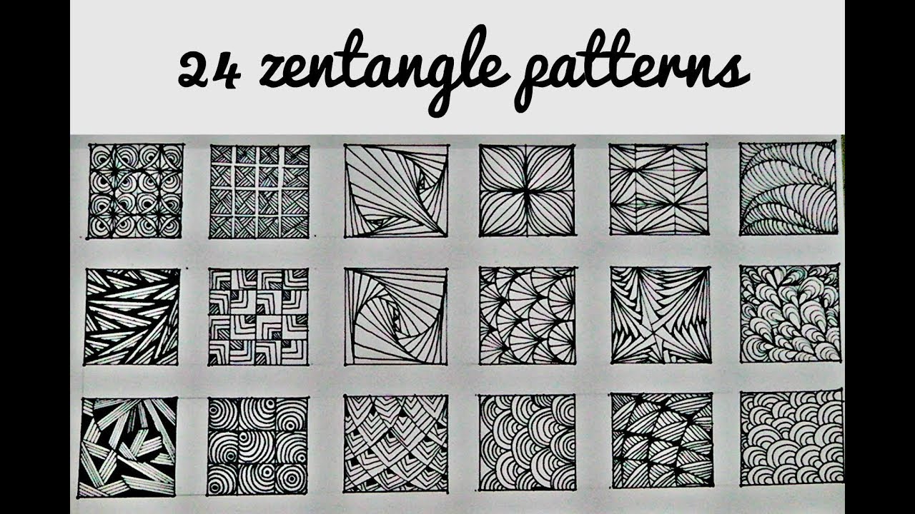 24 zentangle patterns || 24 Doodle Patterns, Zentangle Patterns ...