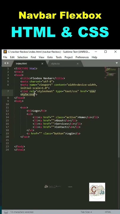 FlexBox : Html and Css Navbar using Flex box with Source Code # navbar ...