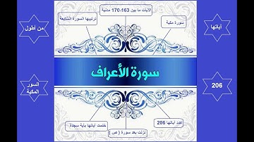 أواخر سورة الاعراف من الآية رقم /   188   إلى  206