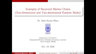 Examples of Recurrent Markov Chains (One-dimensional and Two-dimensional Random Walks)