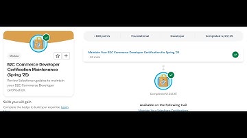 B2C Commerce Developer Certification Maintenance (Spring 