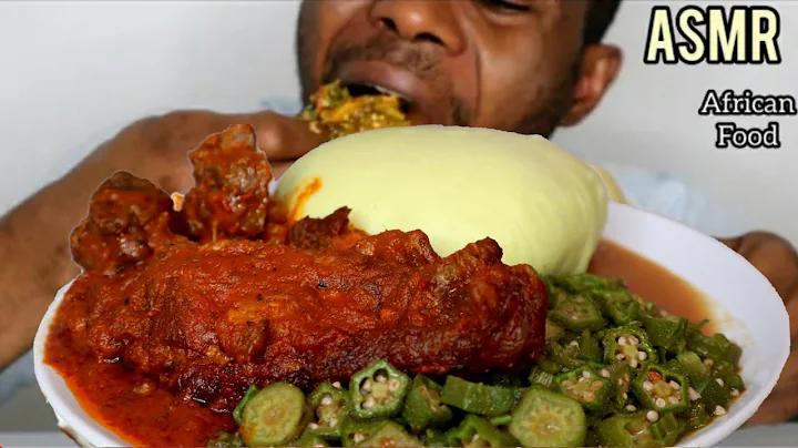 ASMR FUFU AND OKRO SOUP + BEEF AND TURKEY STEW | SPEED EATING MUKBANG | AFRICAN FOOD #TheAdimFamily