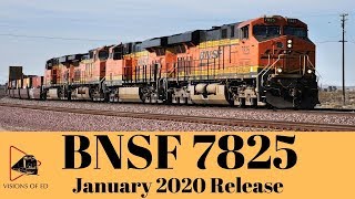BNSF Intermodal Train Eastbound Long Intermodal Train ES44DC BNSF 7825
