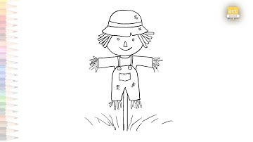 Scarecrow easy drawing | Art tutorial | How to draw Scarecrow step by step simply | #artjanag