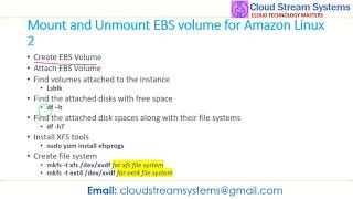 Mount and Un-mount EBS Volume to an AWS Amazon Linux 2 EC2 AMI