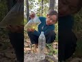 Survival Skills: easy methood saving water transfer to bottle #camping #bushcraft #water#smart
