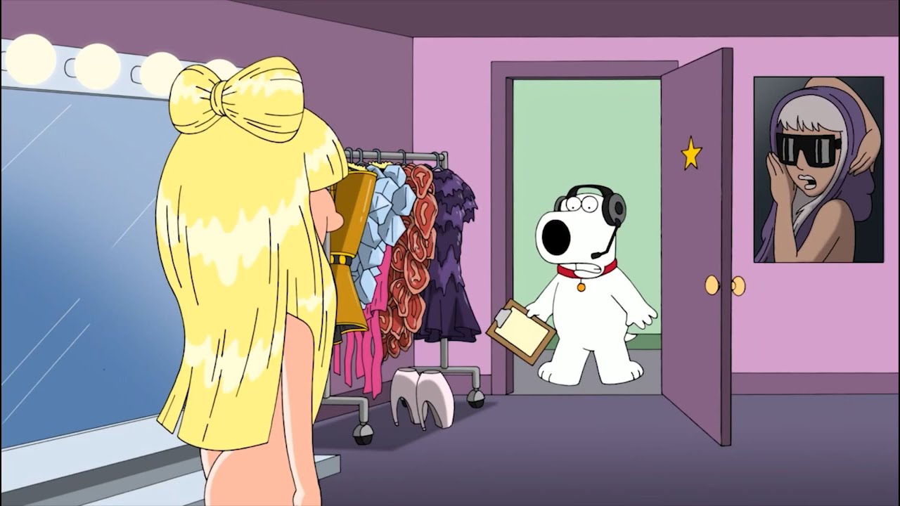 Family Guy Brian sees Lady Gaga Naked!