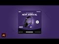 Social Media Post Design In Adobe Illustrator cc 2022 | Tutorial