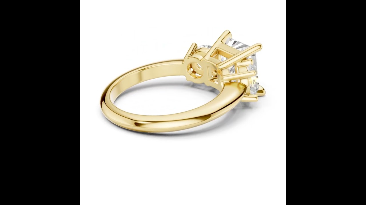Princess Cut Triple Stone Ring