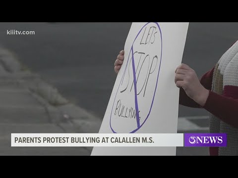Parents gather outside Calallen Middle School to protest growing bullying problem