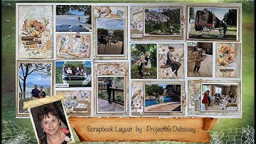 Scrapbook - Projectlife  layout  tutorial video, a how to 12x12 layout  using Stamperia SecretDairy