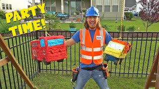 Handyman Hal Birthday Party Fun | Handyman Hal sets up for a Party | Fun Videos for Kids