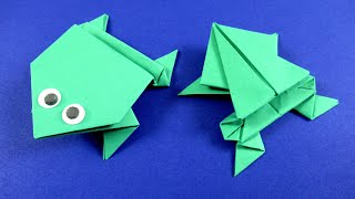 How to make a jumping frog out of paper 🐸 Origami frog jumping