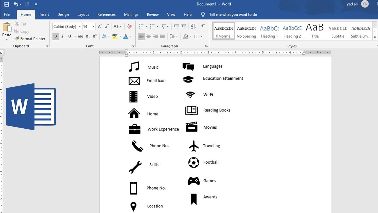 how to make a resume symbol in word