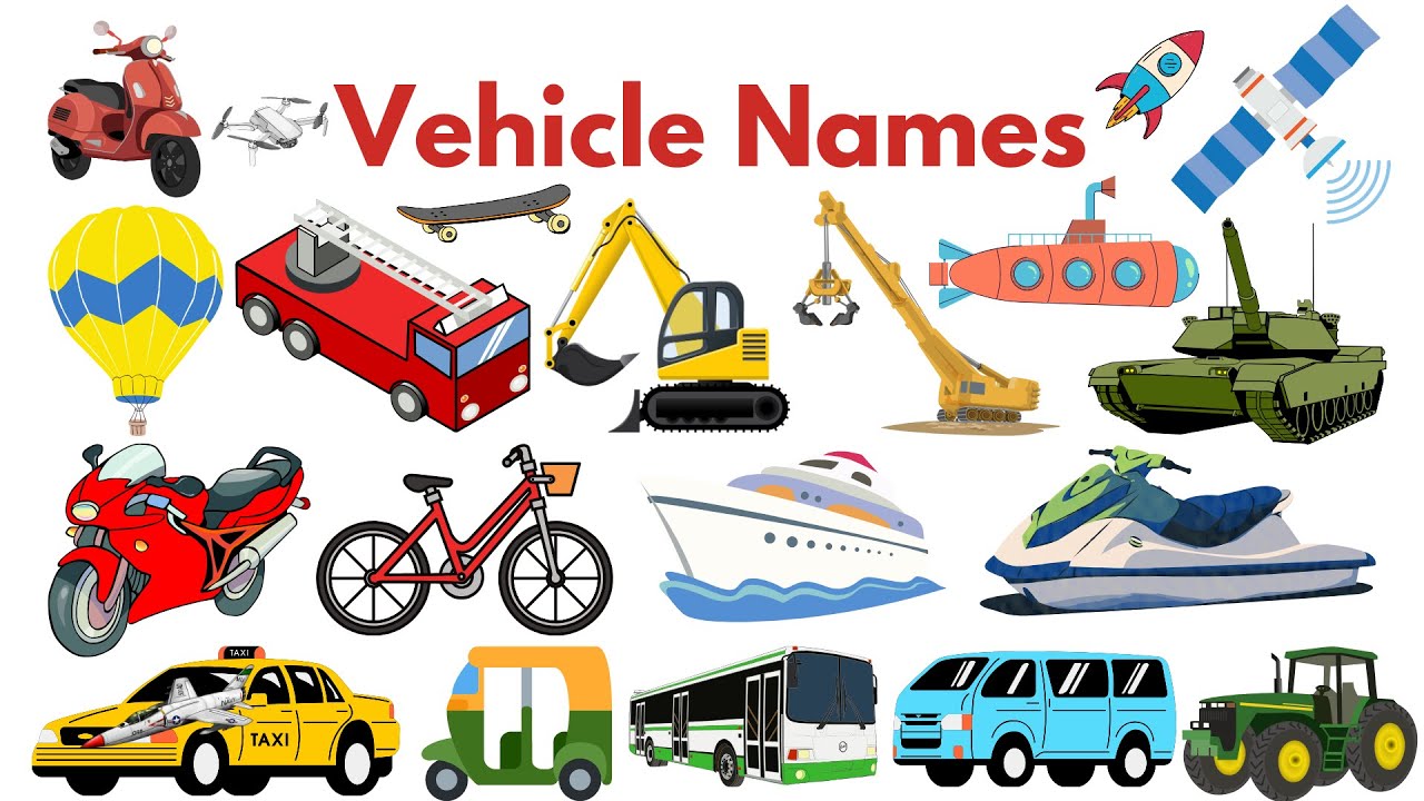 Vehicle Names Types of vehicles English Vocabulary with Picture