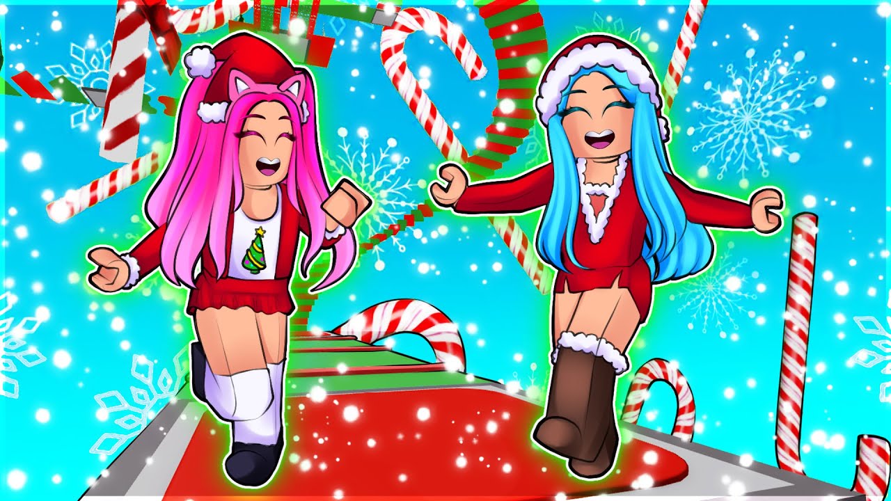 CAN I BEAT MY SISTER IN THIS ROBLOX CHRISTMAS OBBY *FUNNY*