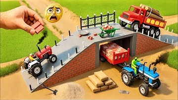 Train track laid under diy mini Bridge | Train Tunnel Science Project 