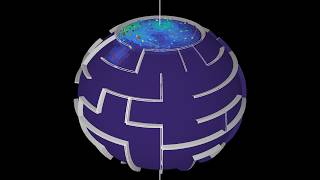 Fewer Particles In An 18 By 8 Maze On A Sphere