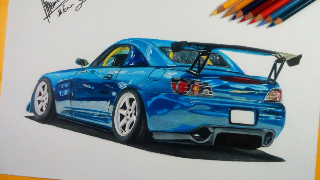 Honda S2000 Cizimi Realistic Car Drawing Youtube