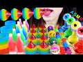 ASMR RAINBOW MERINGUE JELLY NIK-L-NIP WAX BOTTLES RAINBOW CUP JELLY MACARON EYEBALL GUMMY KYOHOJELLY