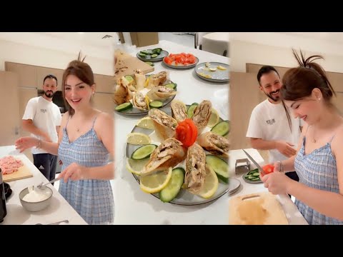 نور وعصام جوع اخر الليل عملنا شاورما عربي شغل مطاعم شي بيجنن