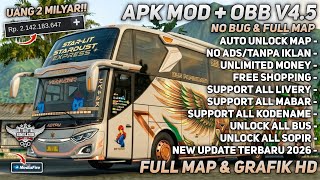 UPDATE APK OBB BUSSID V4.5 UANG TAK TERBATAS TERBARU | BUKA SEMUA BUS & BELANJA GRATIS screenshot 1