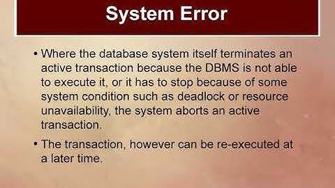 Database Recovery