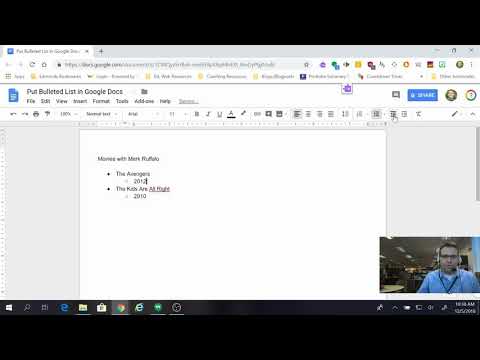 Create a List with Bullets in Google Docs