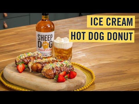 Ice Cream Hot Dog Donut with Sheepdog Peanut Butter Whisky