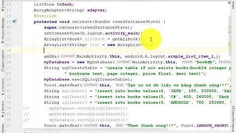 32.  Lấy dữ liệu từ bảng đổ ra listview trong SQLite