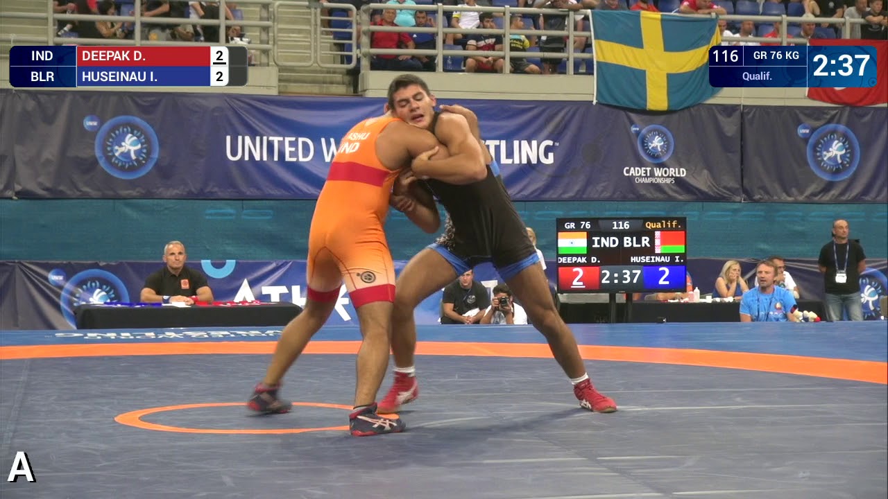 Qual. GR - 76 kg: D. DEEPAK (IND) df. I. HUSEINAU (BLR) by VPO1, 8-2