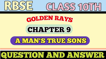 RBSE CLASS 10TH ENGLISH (golden rays)  ch. 8 || A Man