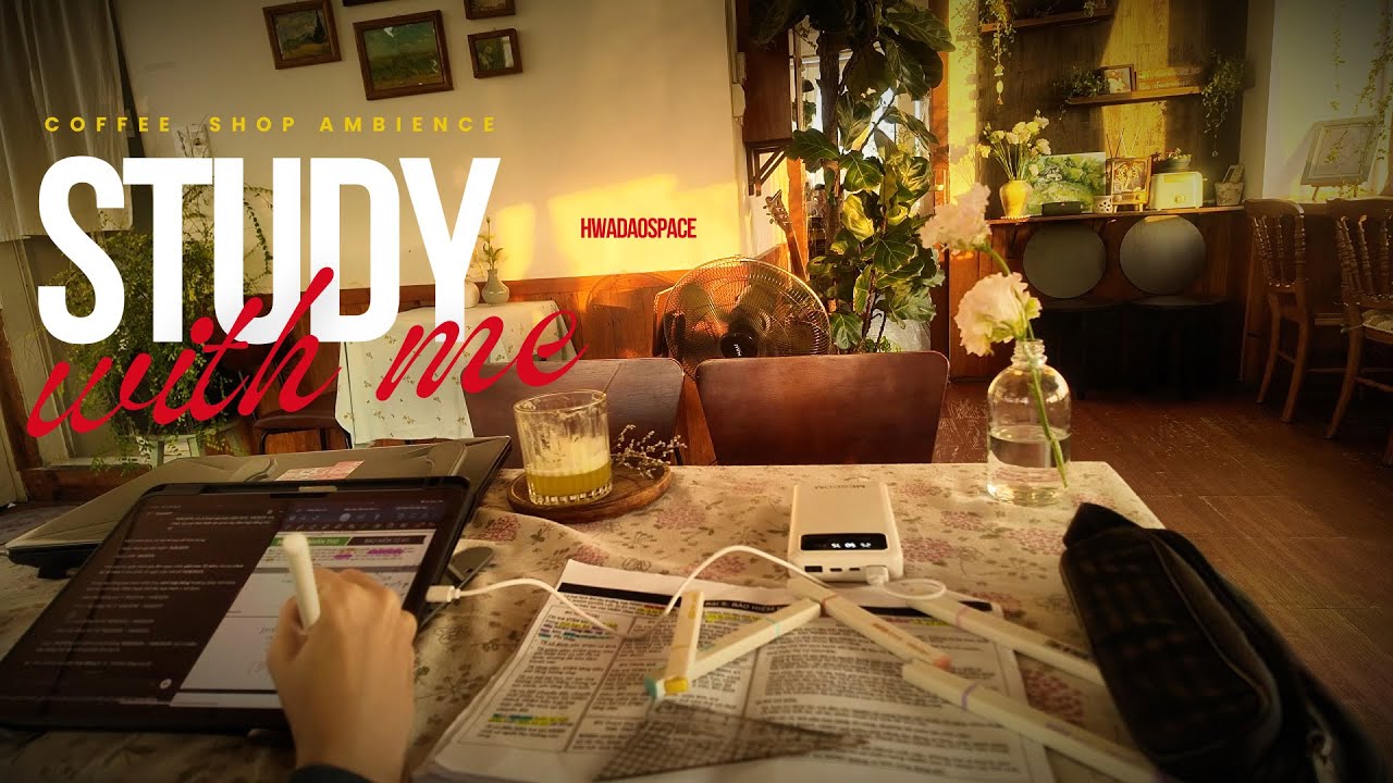 2-HOUR STUDY WITH ME CAFE ☕ | Rainy Cozy Coffee Shop Ambience | No ...