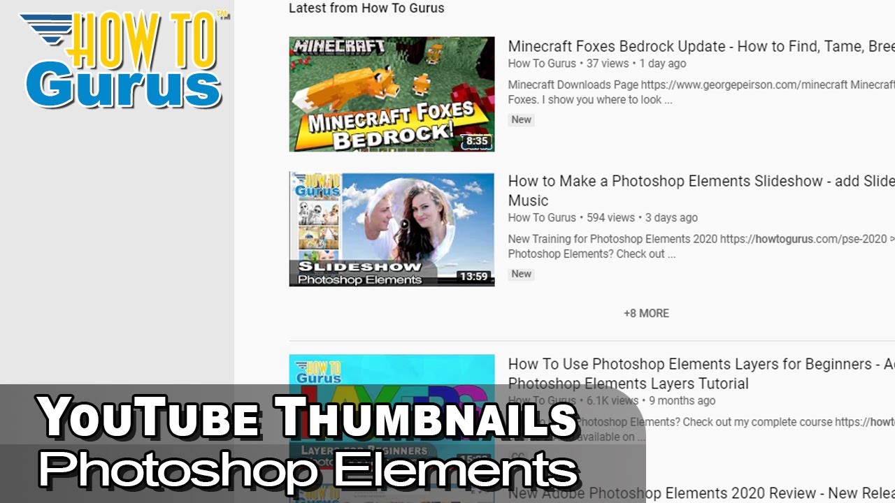 How To Make A Youtube Thumbnail In Photoshop Elements 2021 2020 2019 2018 15 Tutorial Youtube