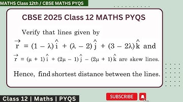 Verify that lines given by r=(1-λ)i+(λ- 2)j+(3-2λ)k and r=(μ+1)i+(2μ-1)j-(2μ+1)k are skew lines .Hen