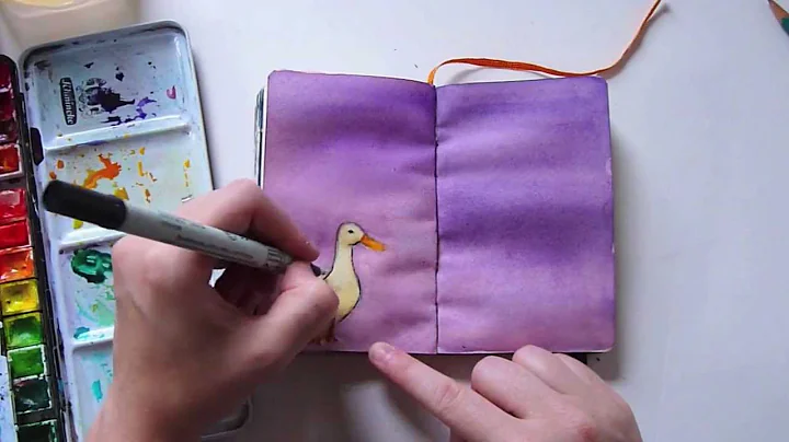 Time Lapse Painting : Little Yellow Duck (Sketchbo...