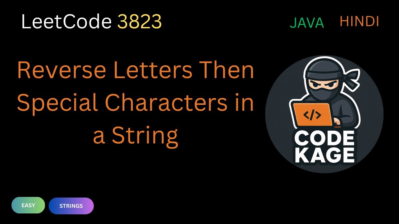 LeetCode 3823 | Reverse Letters Then Special Characters in a String | Java Explained