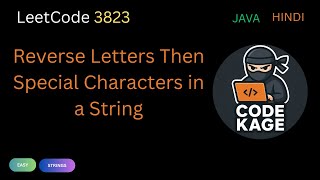 LeetCode 3823 | Reverse Letters Then Special Characters in a String | Java Explained