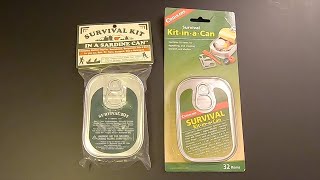 Sardine Can Survival Kits  Coghlan's and Whistle Creek