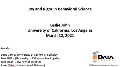 Leslie John (Harvard University) - Data Colada Seminar Series (12 March 2021)