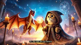 Cat Mages Taming Dragons - 4K