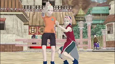 MMD Just Dance Lady Gaga Trend Sakura Short hair & Ino Casual