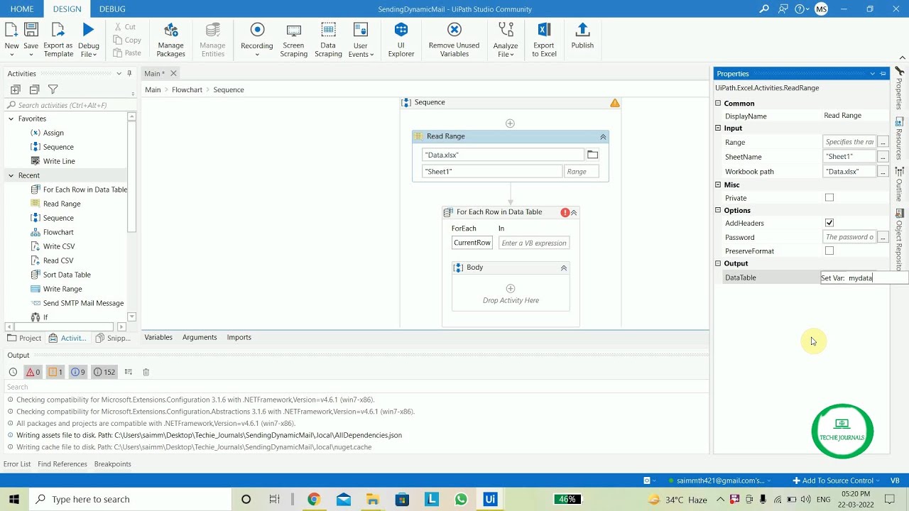UiPath Automation I How to Send Dynamic Email, Uipath Email Automation