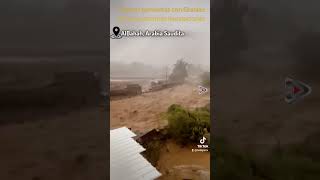 🇸🇦⛈️Raro fenómeno climático cubre la provincia de AlBahah en ArabiaSaudita con granizo e inundacion