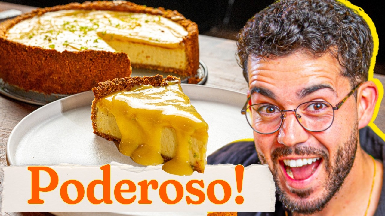 Cheesecake de Lima e Limão com cobertura de Lemon Curd