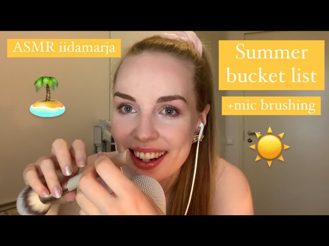 ASMR SUOMI 🏝 SUMMER BUCKET LIST 2022, meikkisiveltimen sivelyä ja käsiliikkeitä ☀️