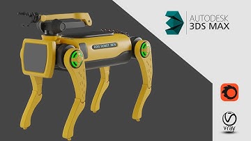 3D MODEL DOG ROBOT 2075
